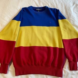 Ralph Lauren Red/Navy/Yellow Crewneck Size M